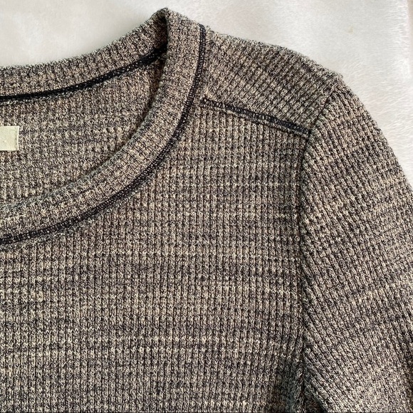 Madewell Thermal Side-Button Tee Rib Marled Tan Size XS - Picture 8 of 11